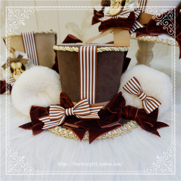 Fox cherry-Super Cute Lolita Bear Ears Top Hat Multicolors