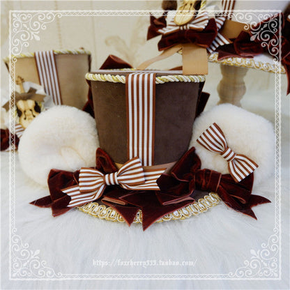 Fox cherry-Super Cute Lolita Bear Ears Top Hat Multicolors