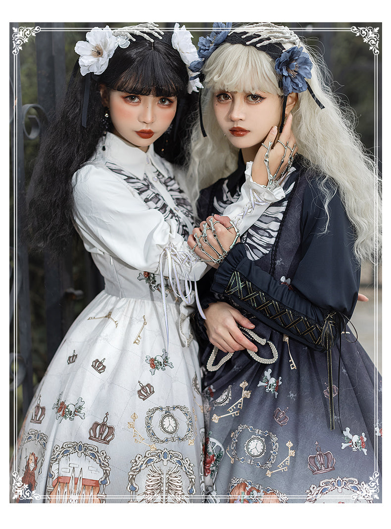 YingLuoFu - Black Fairytale - Gothic Twins Lolita JSK