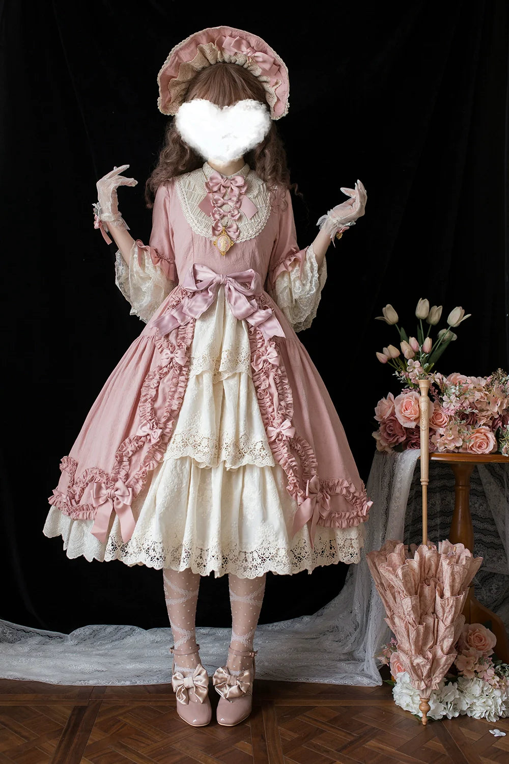 Miss Point - Lilyka Garden - Classic Lolita OP Dress Set Elegant Floral Wall Princess Sleeve