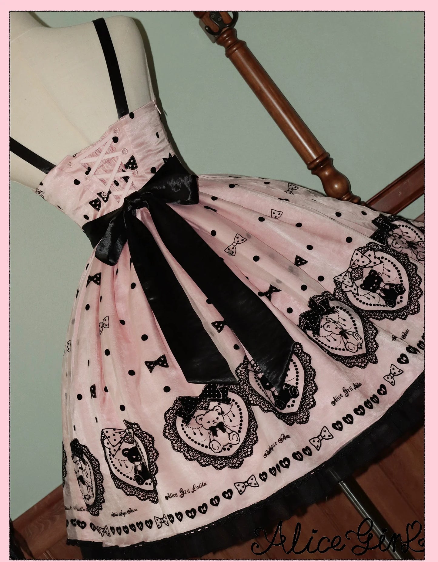 Alice Girl - Brown Sugar Bear - Printed Sweet Lolita Dress, Multiple Styles