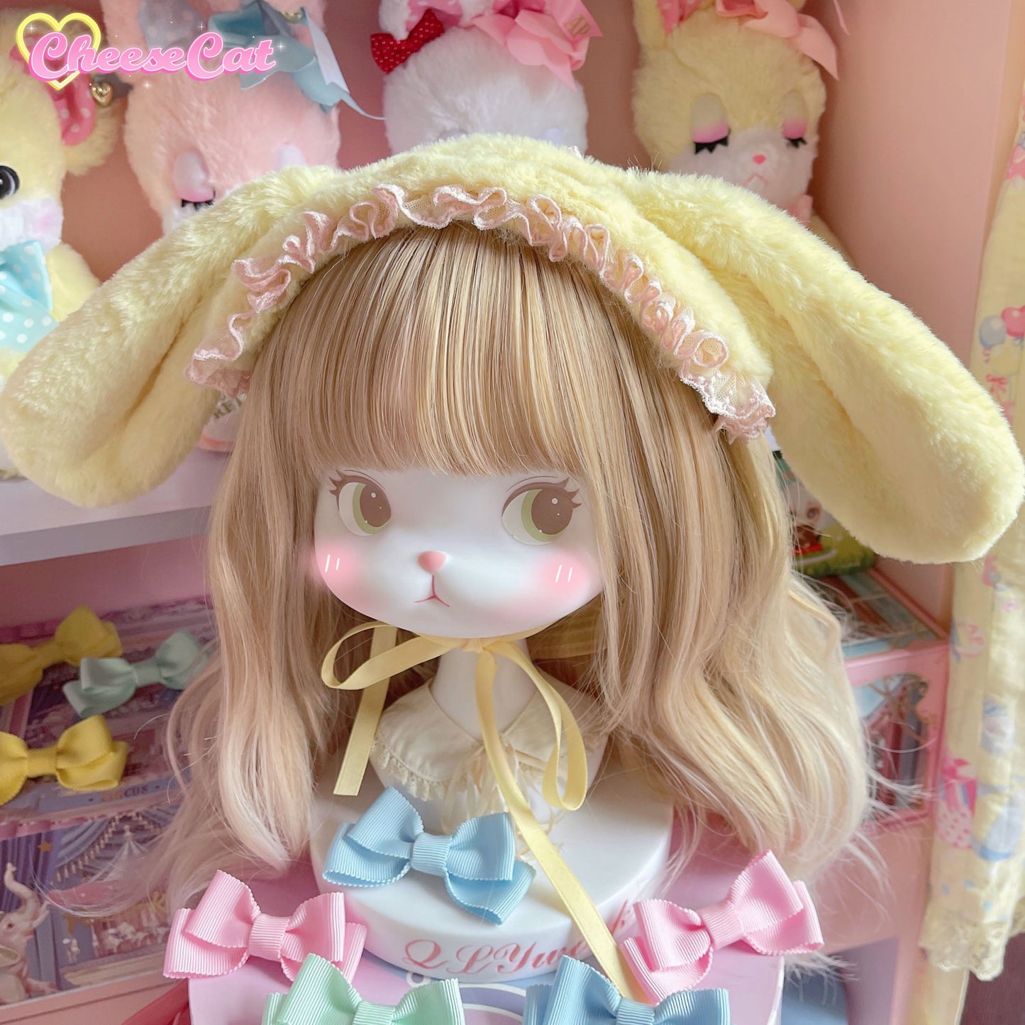 Cheese Cat - Fluffy Lop-Eared Bunny Sweet Lolita Hairband