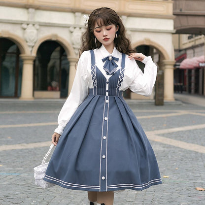 Chunlv Lolita - Book of Lies - Elegant College Style Princess JSK Set