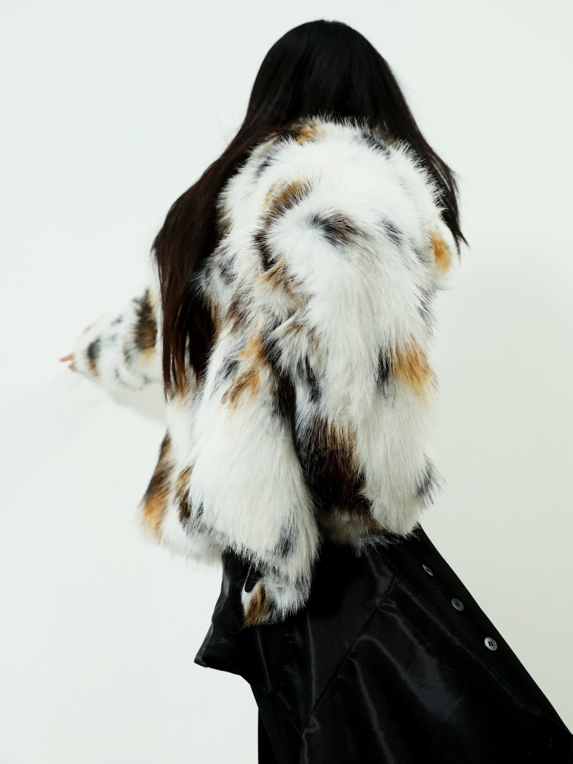 Animal Pattern Imitation Fur Short Coat