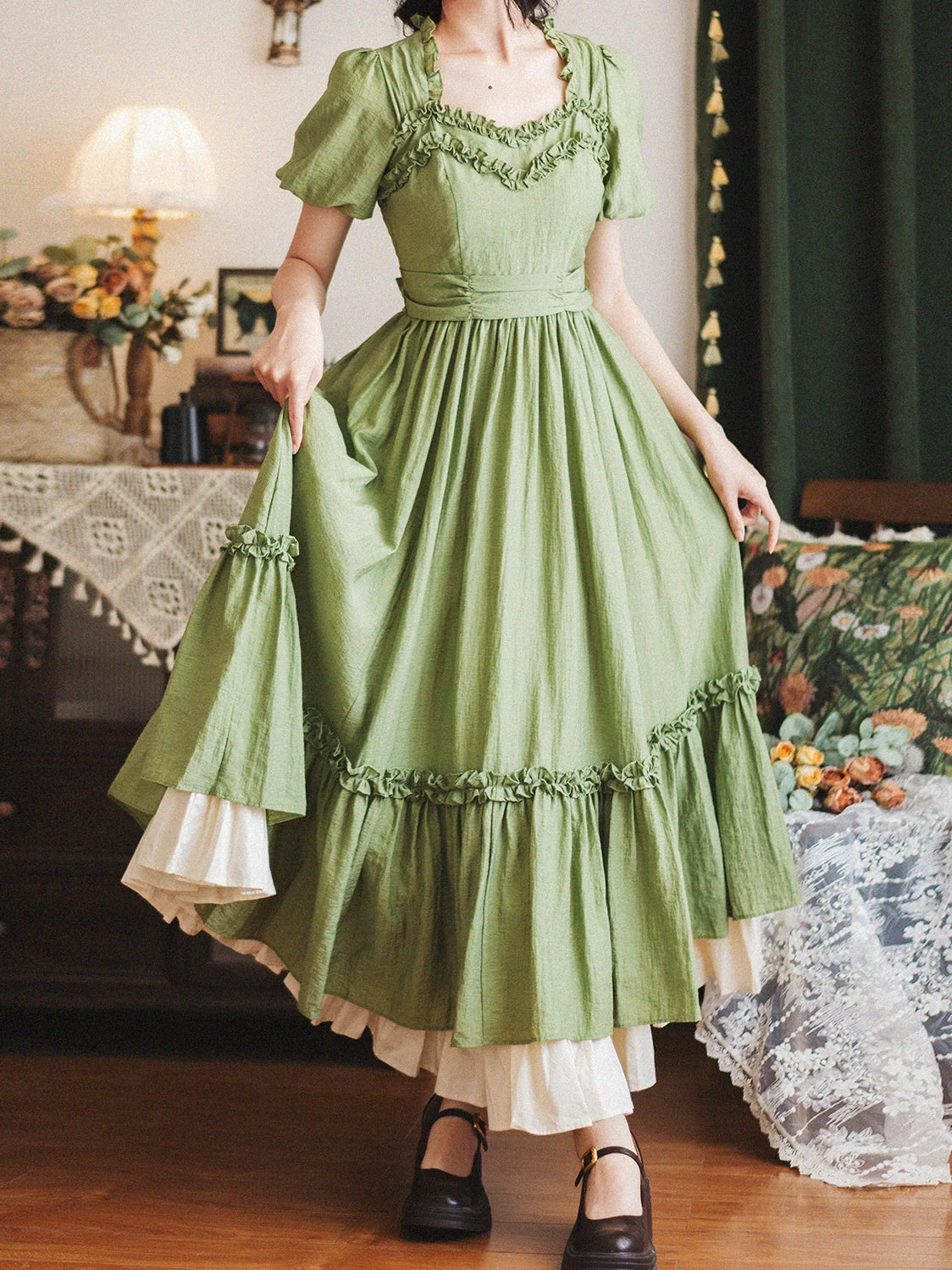 Forest Wardrobe - Forest Pastoral - Elegant Lolita Square Neck Long OP