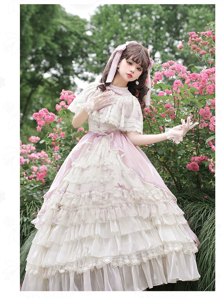 With PUJI - Nanke - Edwardian Collar Classic Lolita OP Dress Outfit