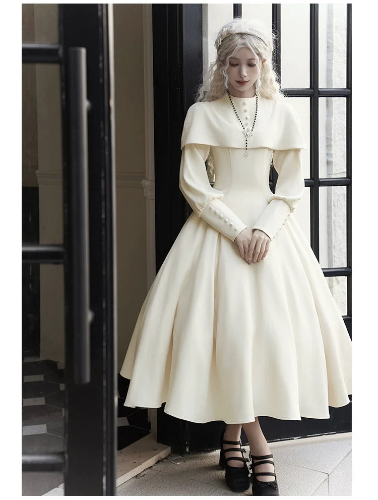 With PUJI - 13th Night - Gothic Lolita OP Dress with Built-in Cape