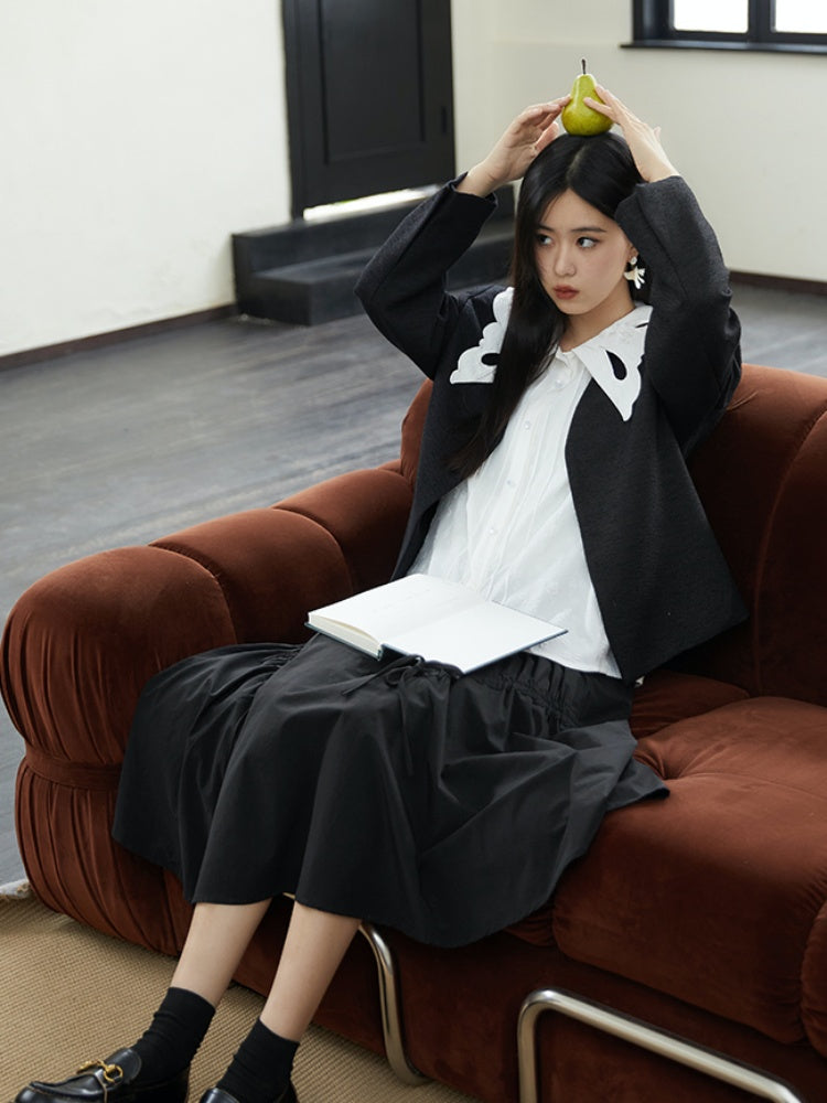 Embroidered Butterfly Lapel Blouse【s0000001736】