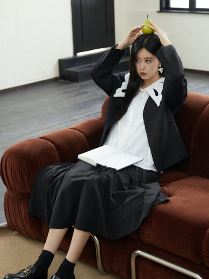 Embroidered Butterfly Lapel Blouse【s0000001736】