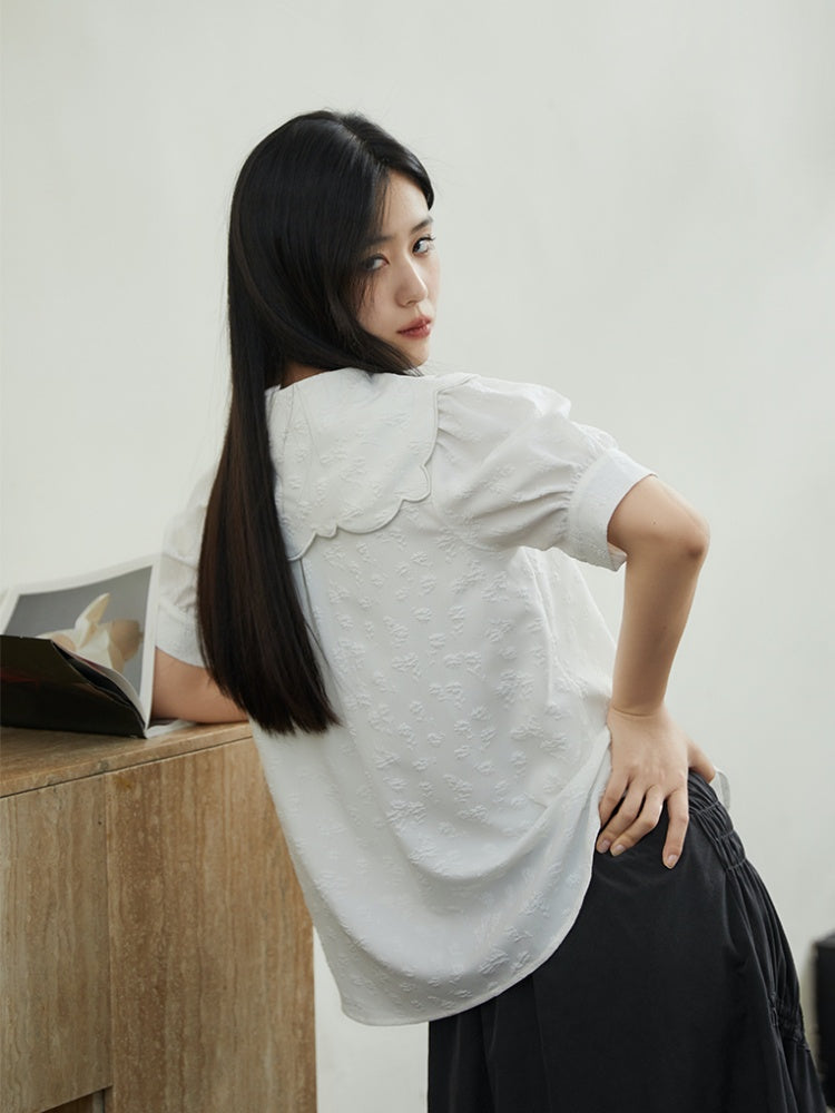 Embroidered Butterfly Lapel Blouse【s0000001736】