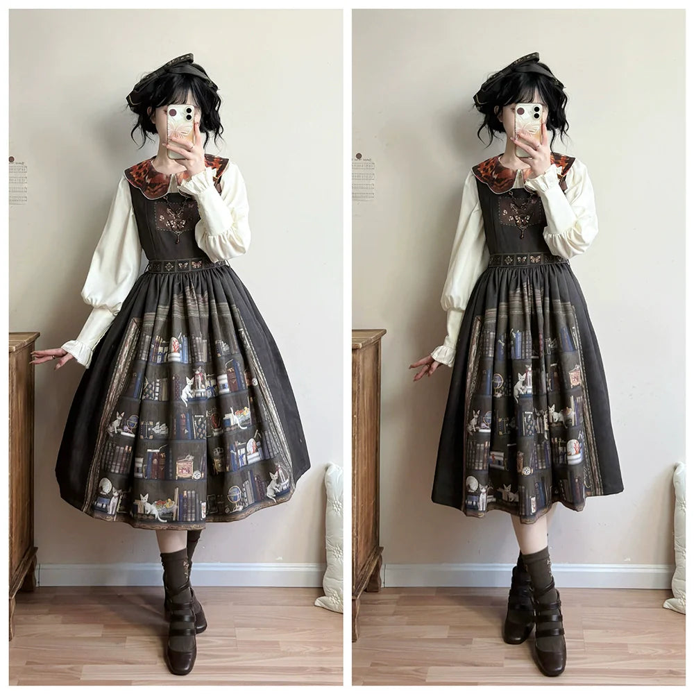 Miss Point - German Bookshelf - Classic Lolita Printed JSK Dress