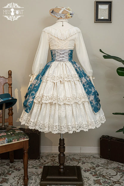 Miss Point - Customized Vintage Lolita Skirt Elegant Pullover Fishbone SK