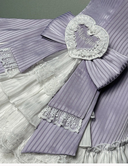 Alice Girl - Arrogant Miss - Heart-Shaped Lolita Brooch with Lace and Embroidery