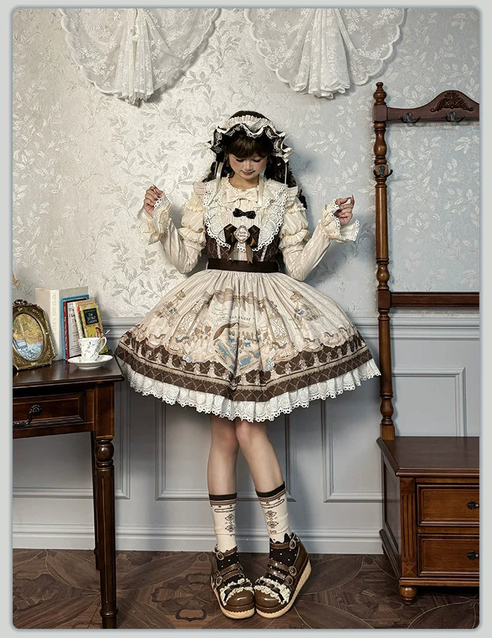 Alice Girl - Sea Salt Fairytale - Sweet Lolita JSK Doll-like Lolita Printed Dress