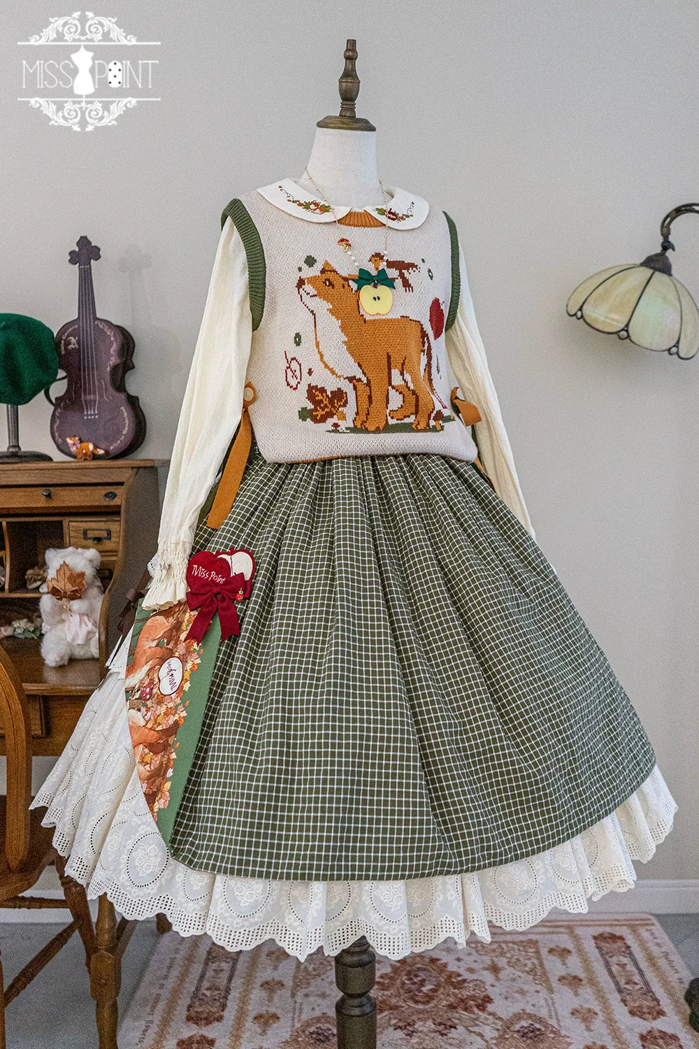 Miss Point - Chubby Fox in the Forest - Kawaii Lolita Vest Customized Lolita Sweater