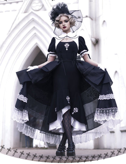 With PUJI - Prayer of the Dead - Gothic Nun Lolita OP Dress