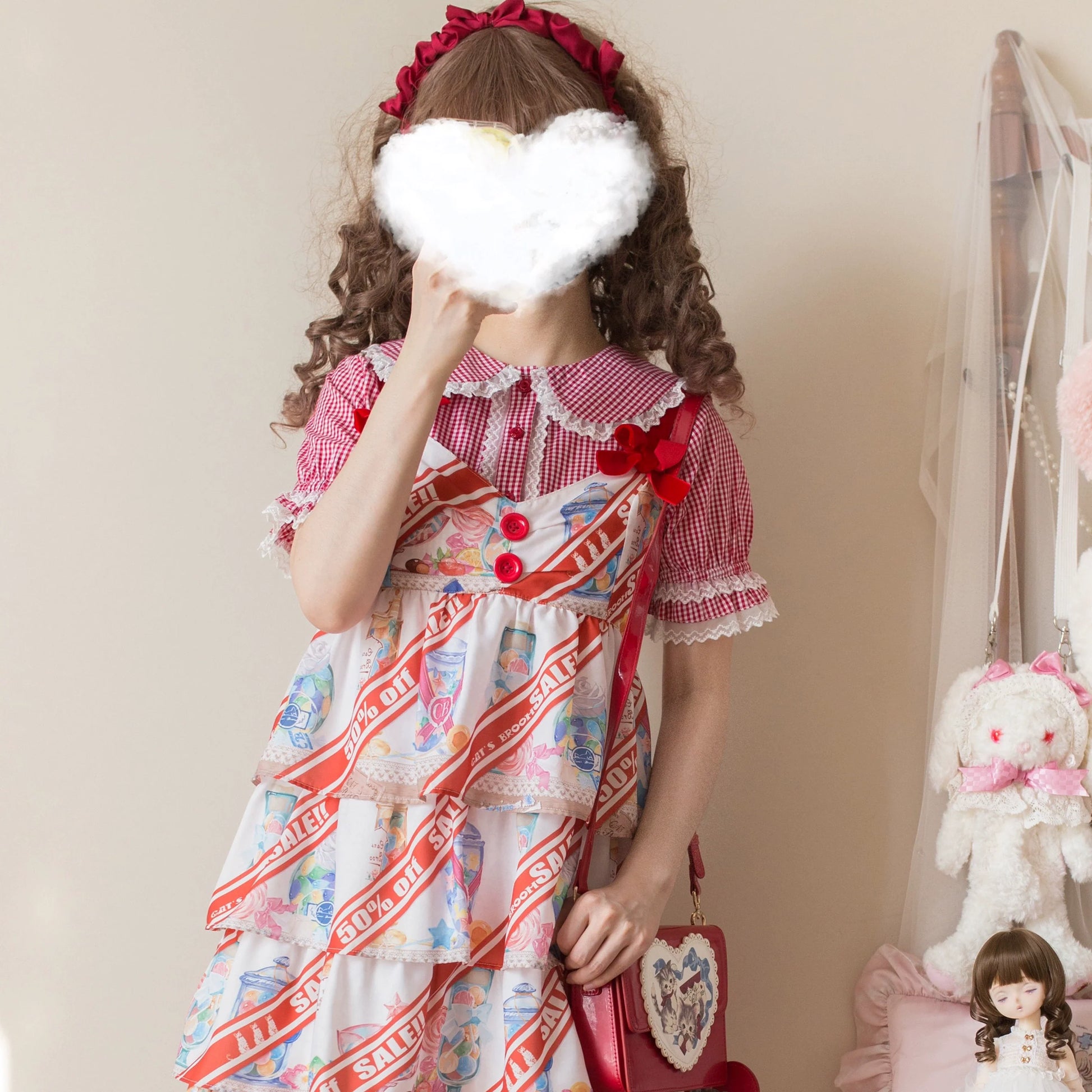 MIST - Kawaii Lolita Plaid Blouse With Cat Ear Peter Pan Collar