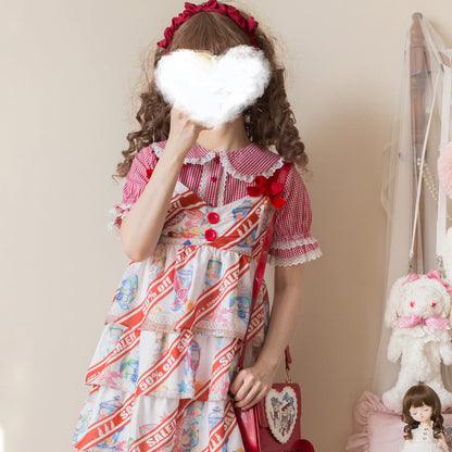 MIST - Kawaii Lolita Plaid Blouse With Cat Ear Peter Pan Collar