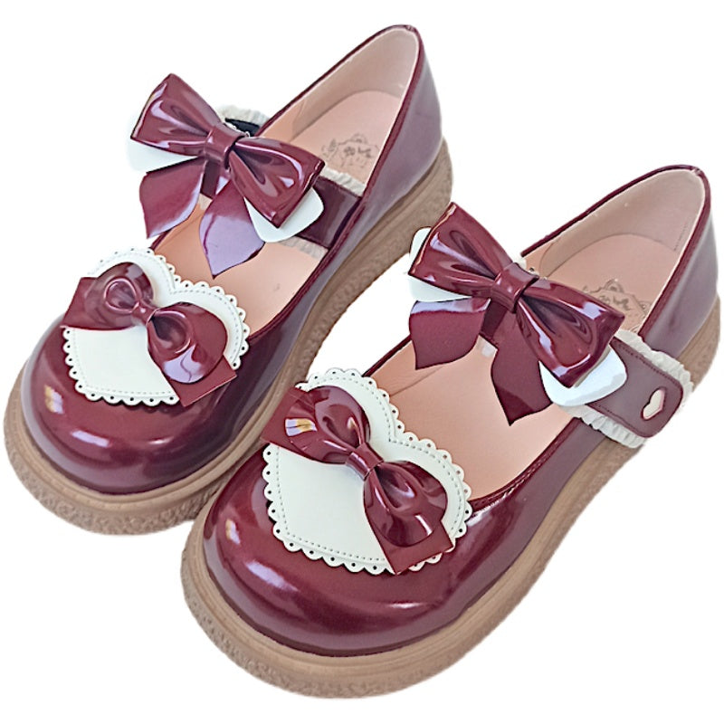Lixing Luo - Cute Milkmaid Round Toe Multicolor Lolita Shoes