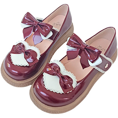 Lixing Luo - Cute Milkmaid Round Toe Multicolor Lolita Shoes