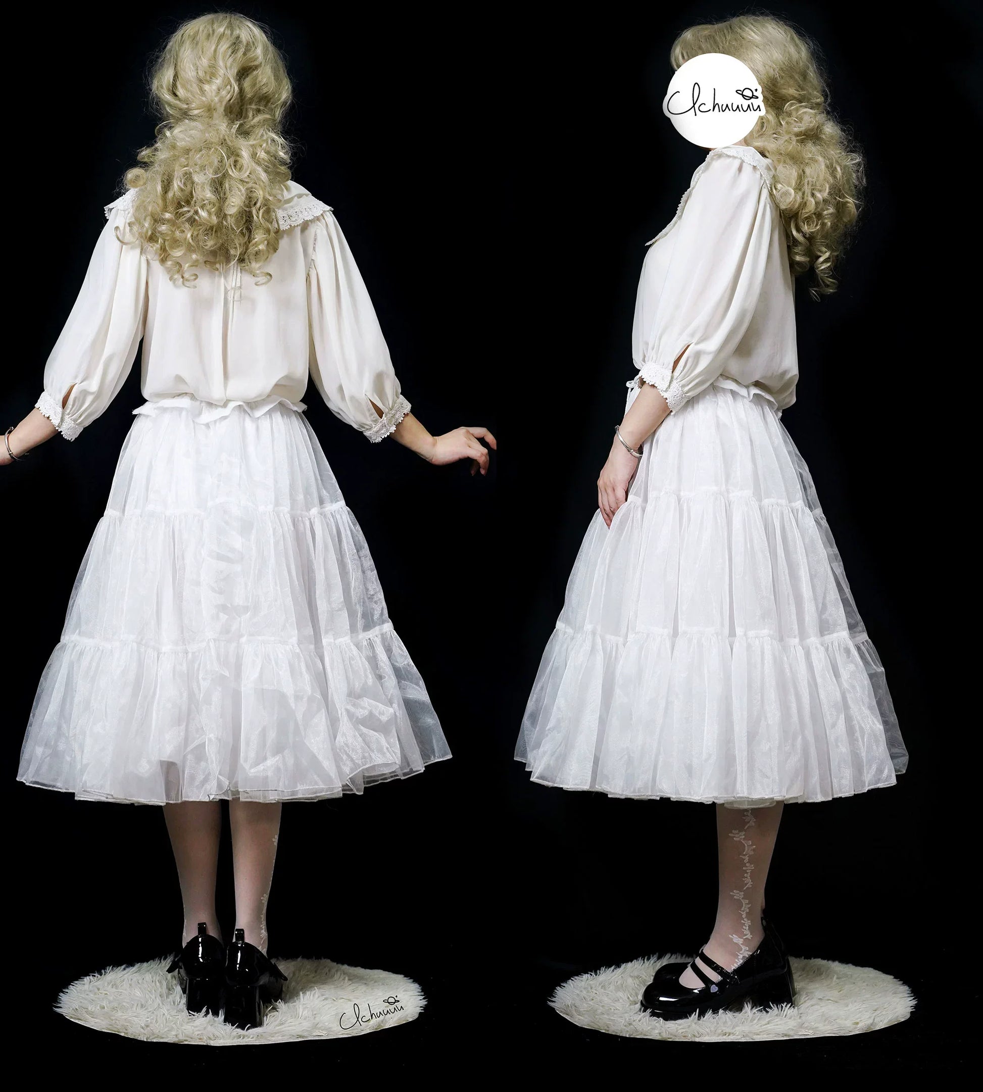 Boguta - Elegant Lolita Hip Petticoat with Detachable Hip Pad