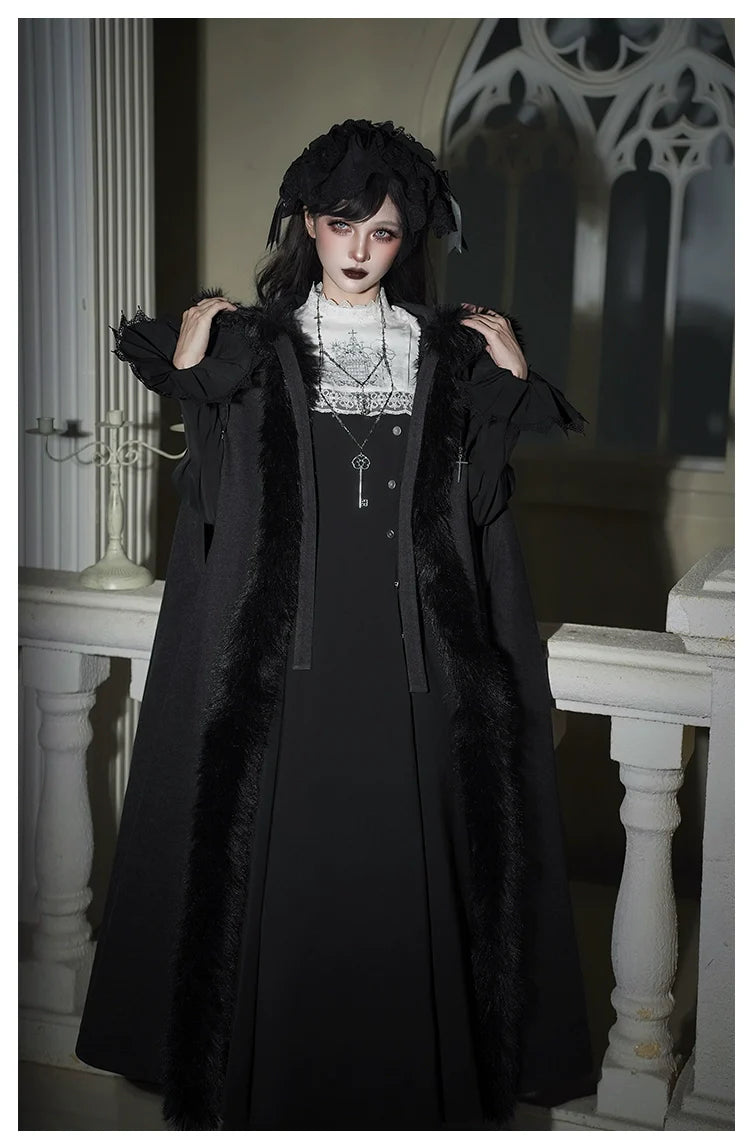 With PUJI - Letter and Poetry ﾂｷ Raven's Night Song - Gothic Lolita Black Cloak