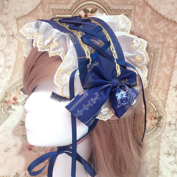 ZhiJinYuan - Sweet Lolita Lace Bow Hairband Multicolors