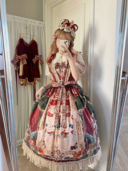 Miss Point - Kaleidoscope - Retro Lolita Dress Oil Painting Print JSK Dress Customized