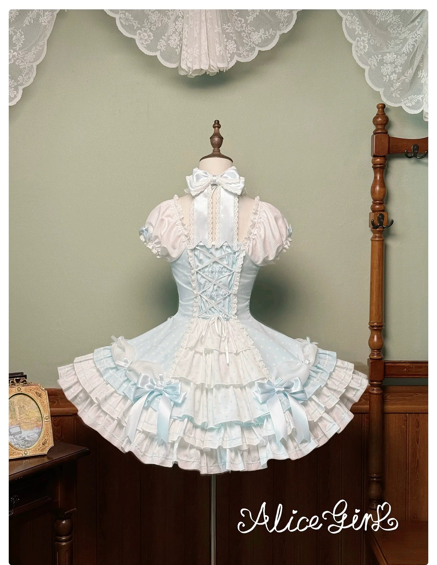 Alice Girl - Old School Polka Dots - Halter Neck Sweet Lolita OP Dress