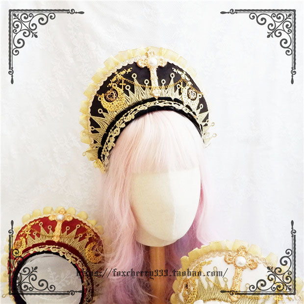 Fox Cherry - Gorgeous Lolita Palace Retro Golden Tudor Headdress