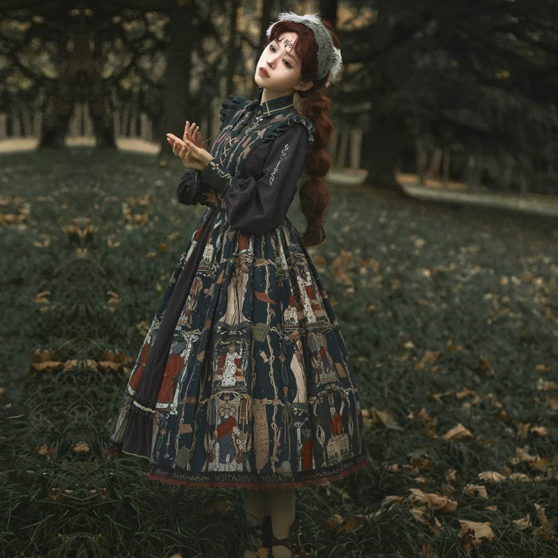 YingLuoFu - Tarot - Elegant Lolita Dress Classicl Court Style Lolita OP Salopette