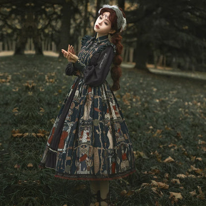 YingLuoFu - Tarot - Elegant Lolita Dress Classicl Court Style Lolita OP Salopette