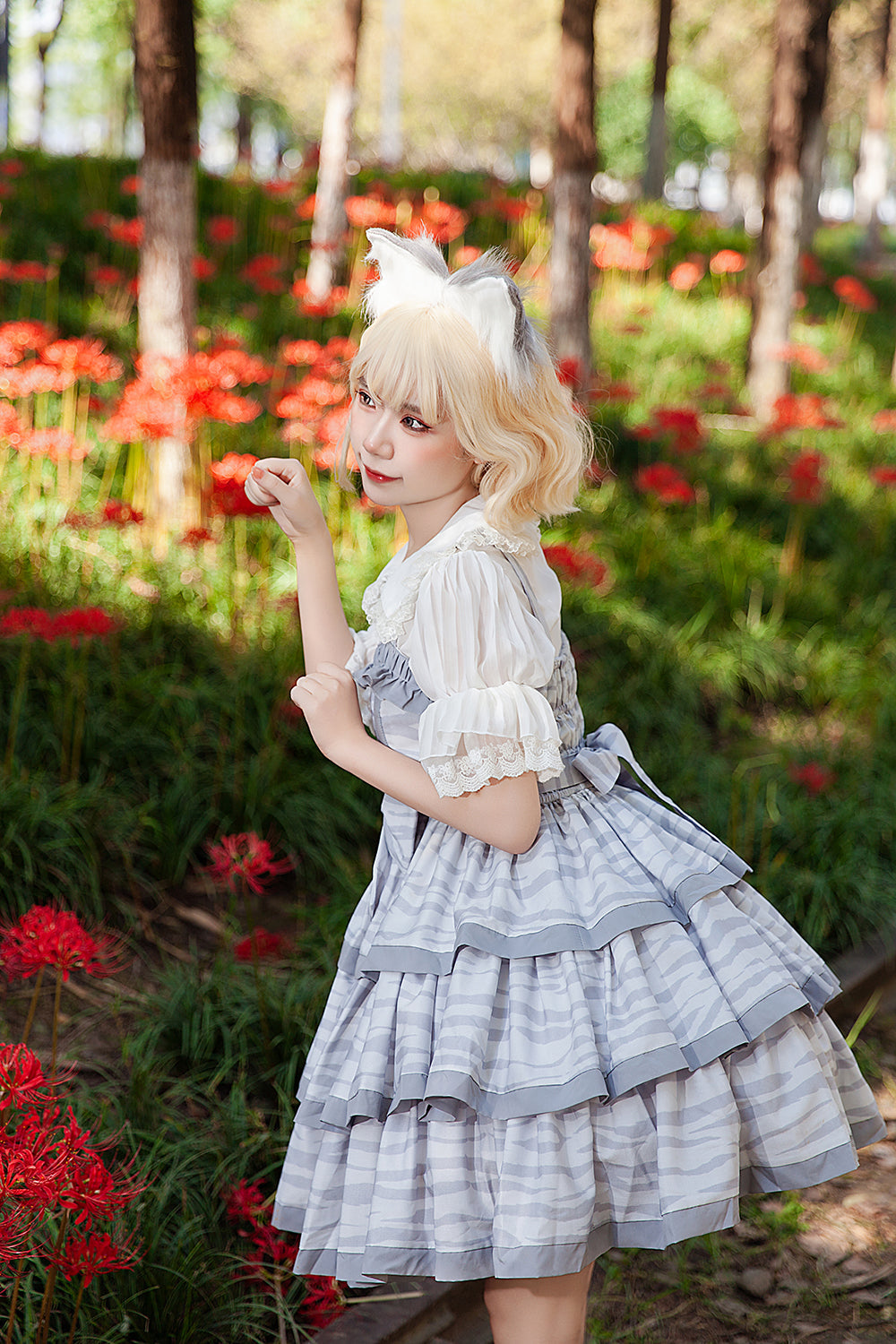 Infanta - Cloth Cat - Kawaii Lolita JSK Multi-Color Tiered Ruffles Dress