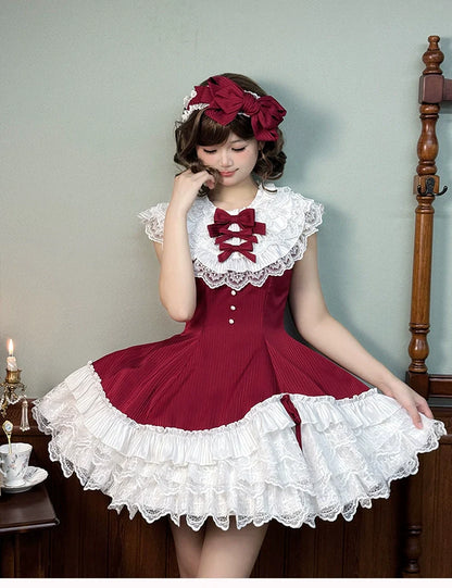 Alice Girl - Arrogant Miss - Sweet Lolita Jumper Dress with Tiered Lace Dress