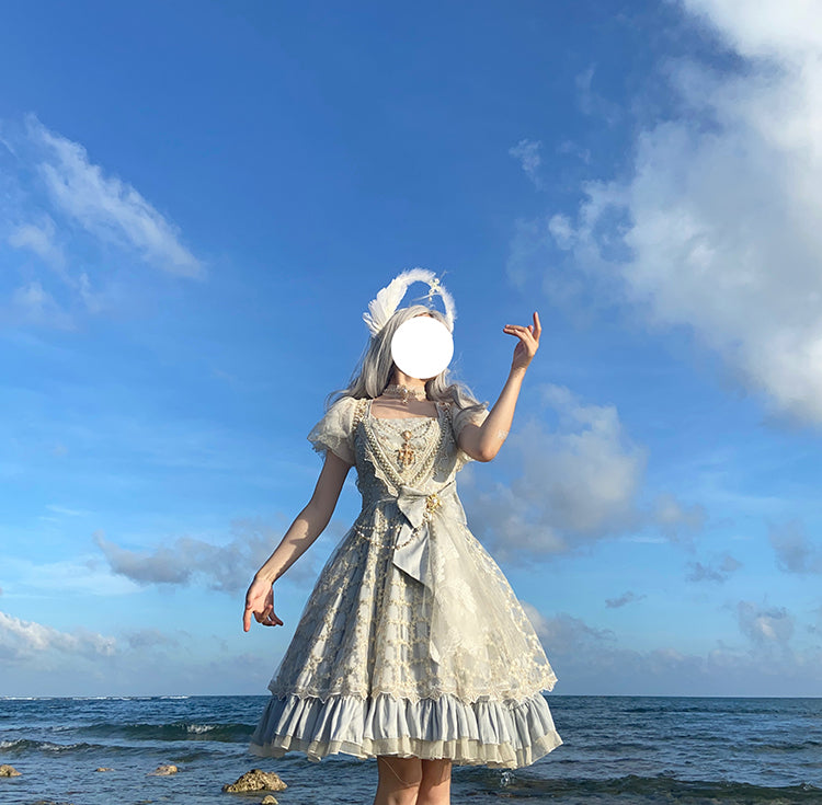 Lingxi Lolita - Greek Style Vintage Handmade Bead Lolita Dress