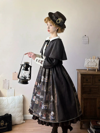 Miss Point - German Bookshelf - Classic Lolita OP Dress & Detachble Cape