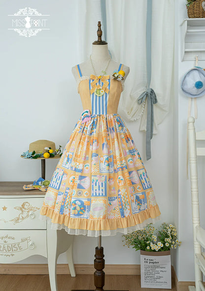 Miss Point - Daisy Lemon - Daily Lolita Lemon Print JSK Customized