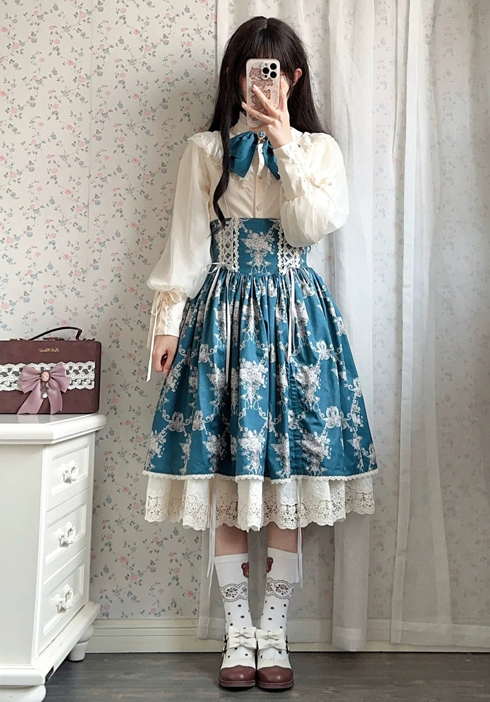 Miss Point - Customized Vintage Lolita Skirt Elegant Pullover Fishbone SK