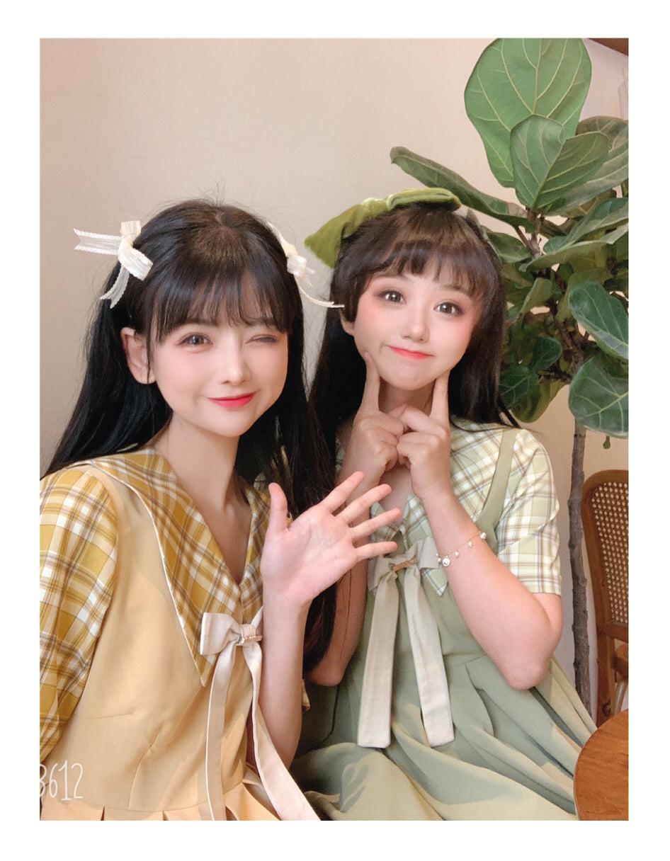 EESSILY - Macaron Waffle - Kawaii Lolita Short Sleeve Summer OP