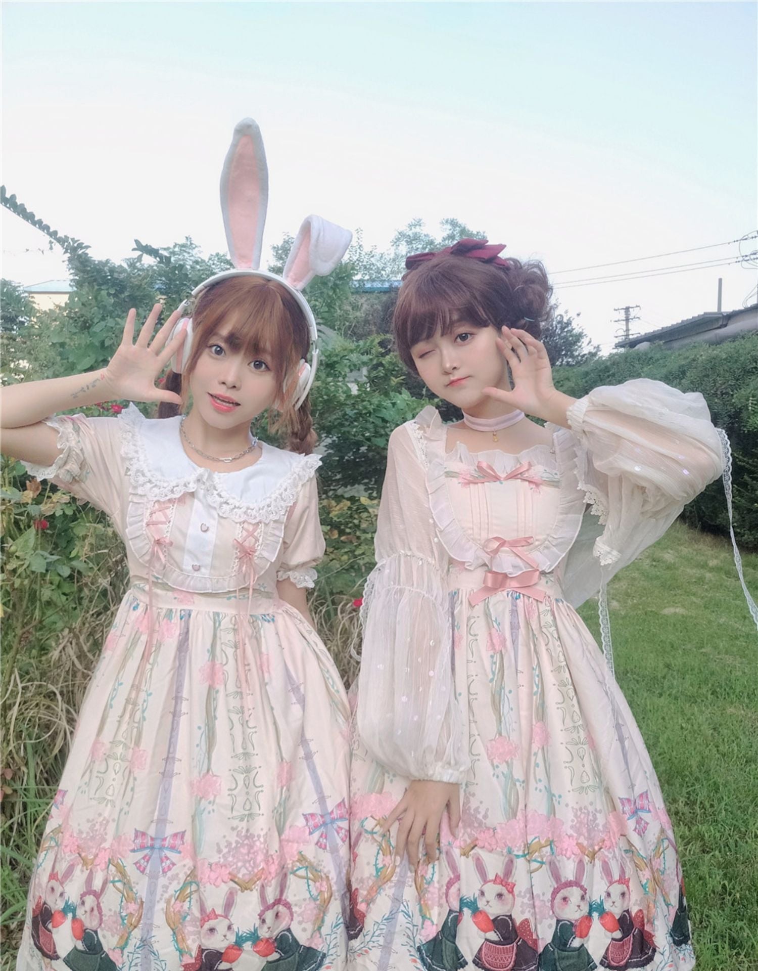 Niu Niu - Picnic Bunny Girl - Plus Size Lolita JSK Short Sleeve OP Dress