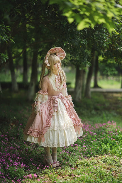 Miss Point - Lilyka Garden - Classic Lolita OP Dress Set Elegant Floral Wall Princess Sleeve