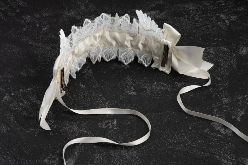 Strange Sugar - Gothic Lolita White Lace Angel Wings Hairband