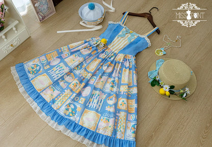 Miss Point - Daisy Lemon - Daily Lolita Lemon Print JSK Customized