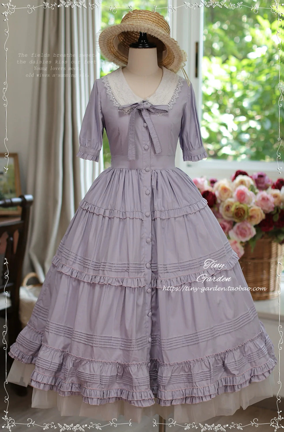 Tiny Garden - Lacey 2.0 - Classic Lolita OP Lace Collar Open Front Dress