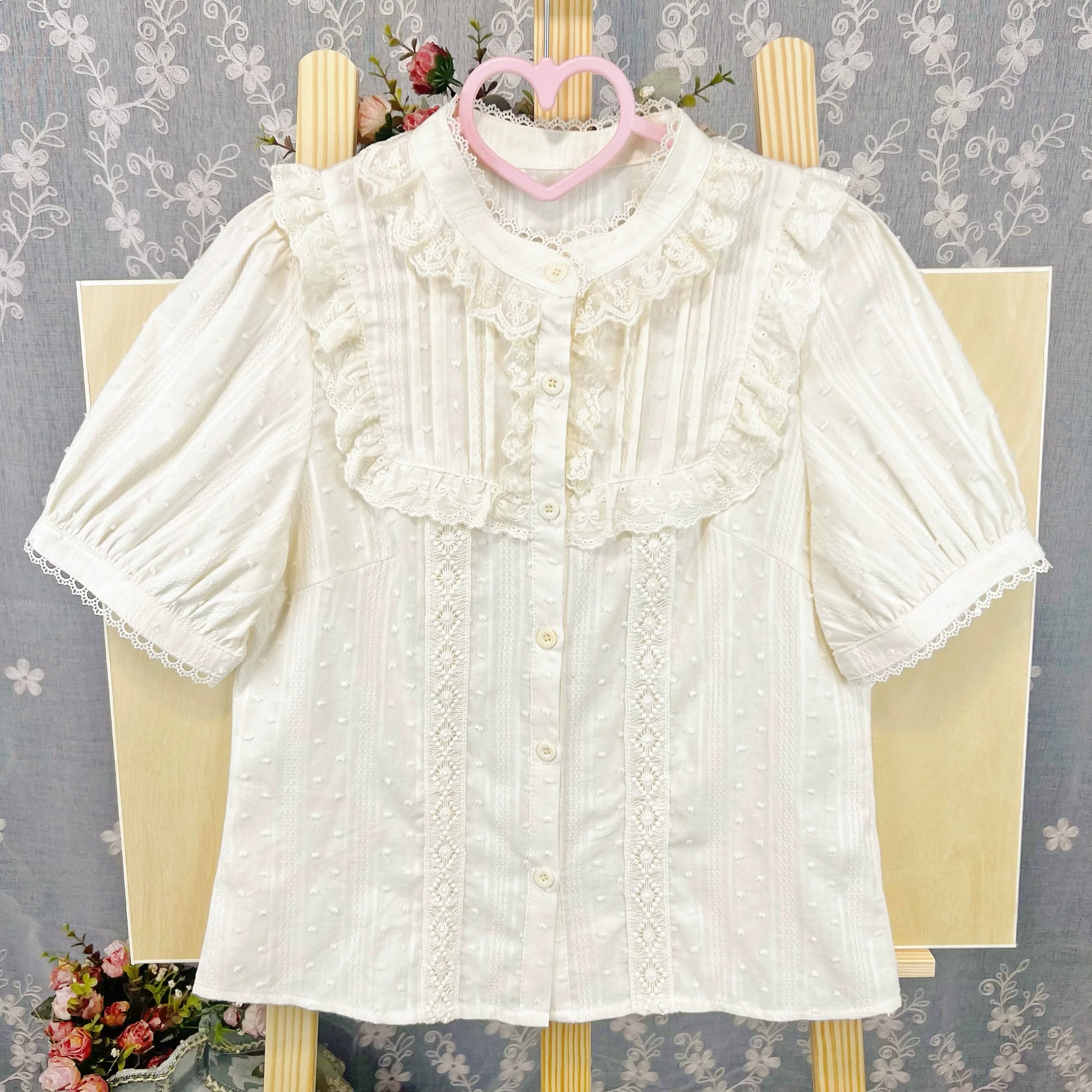 DMFS Lolita - Sweet Lolita Blouse Cotton Summer Short Sleeve Shirt