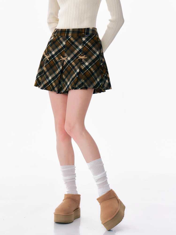 A-line plaid skirt【s0000010164】