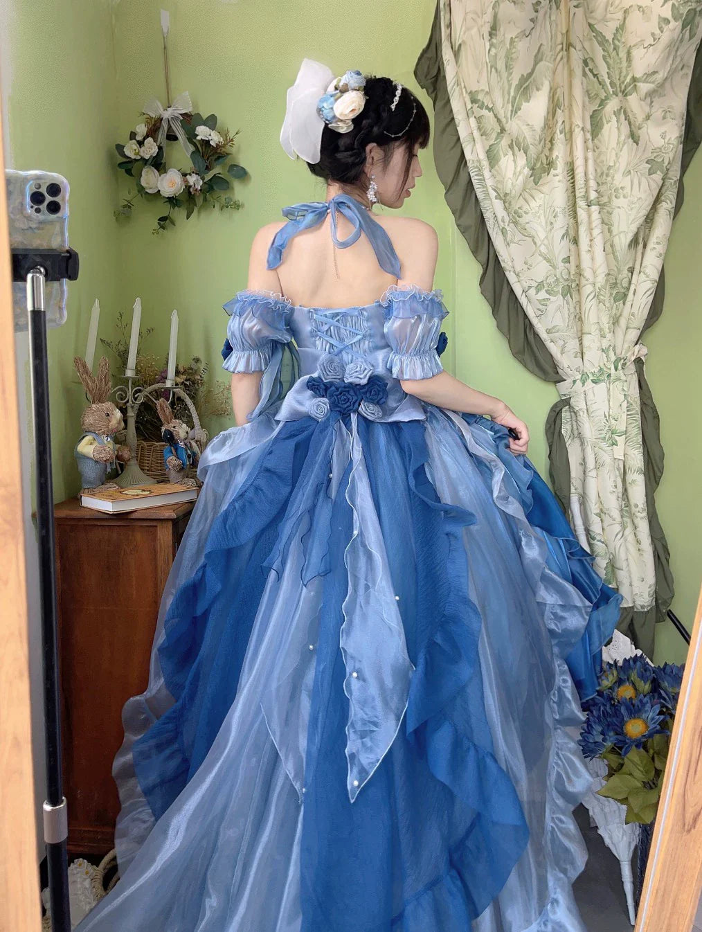 Meowing and fruity - Elegant Lolita Gorgeous Trailing With Large Hem & Shoulder Strap