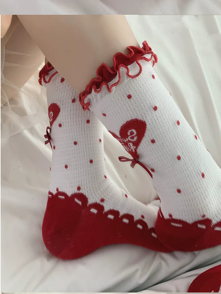 Roji Roji - Sweet Lolita Socks Cute Lolita Short Socks With Polka Dot