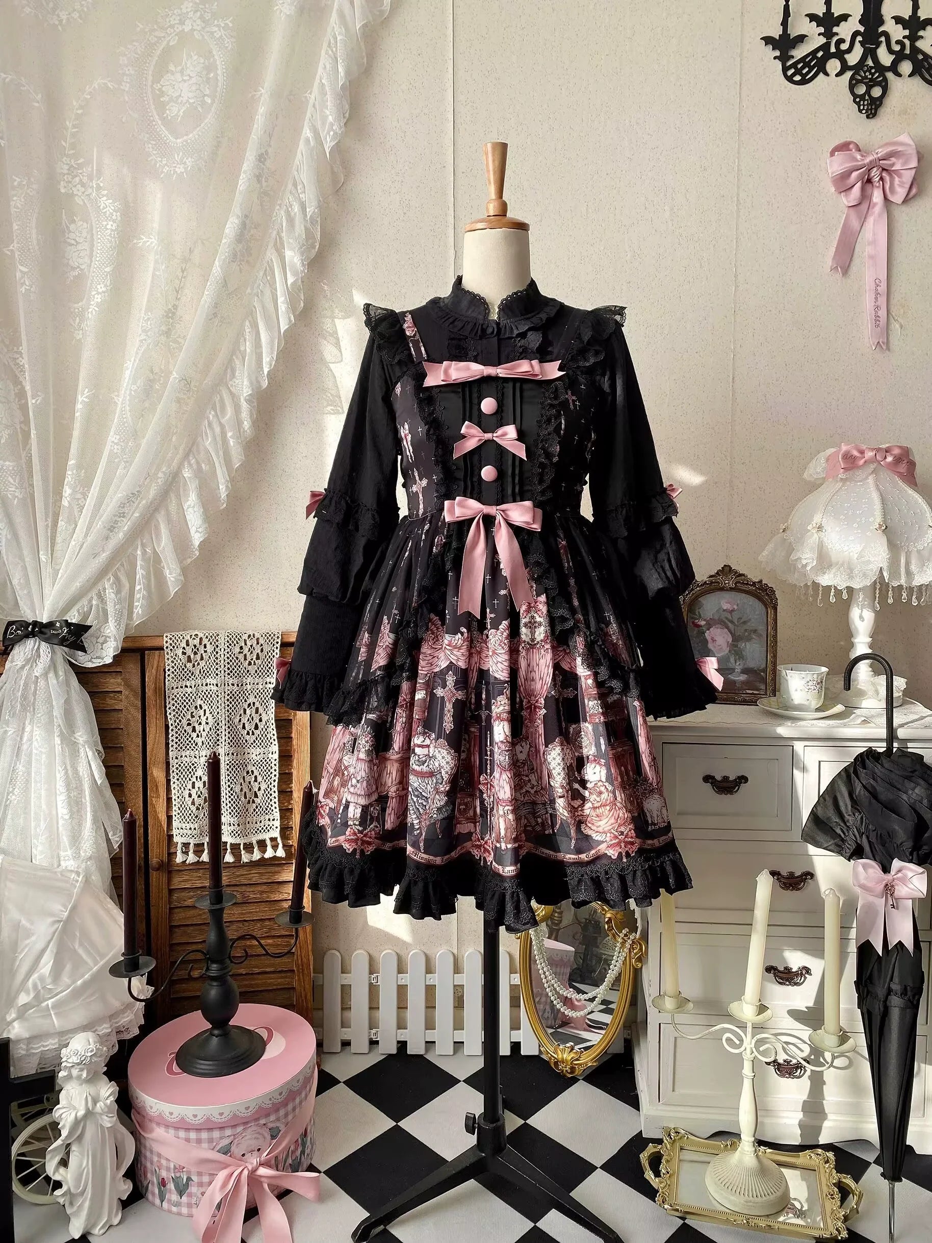 Uncle's Workshop - Missing Lamb Case - Gothic Lolita Dress Set with Sheep Prints