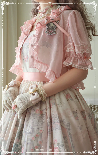 Moon River - Swan Lake Mirror - Pink Sweet Lolita Print JSK Dress